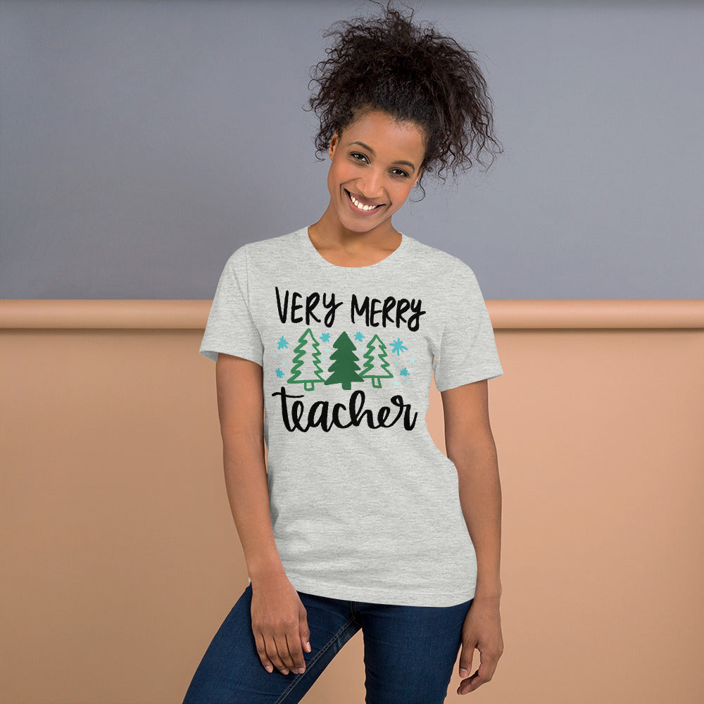 Very Merry Teacher t-shirt unisex