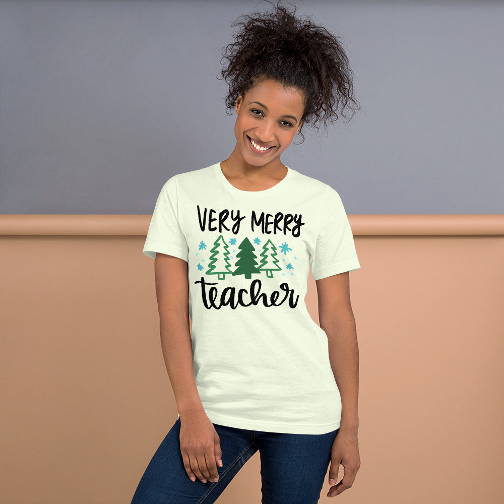 Very Merry Teacher t-shirt unisex