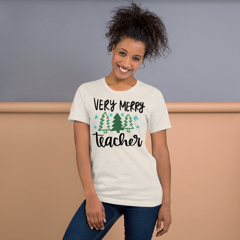 Very Merry Teacher t-shirt unisex