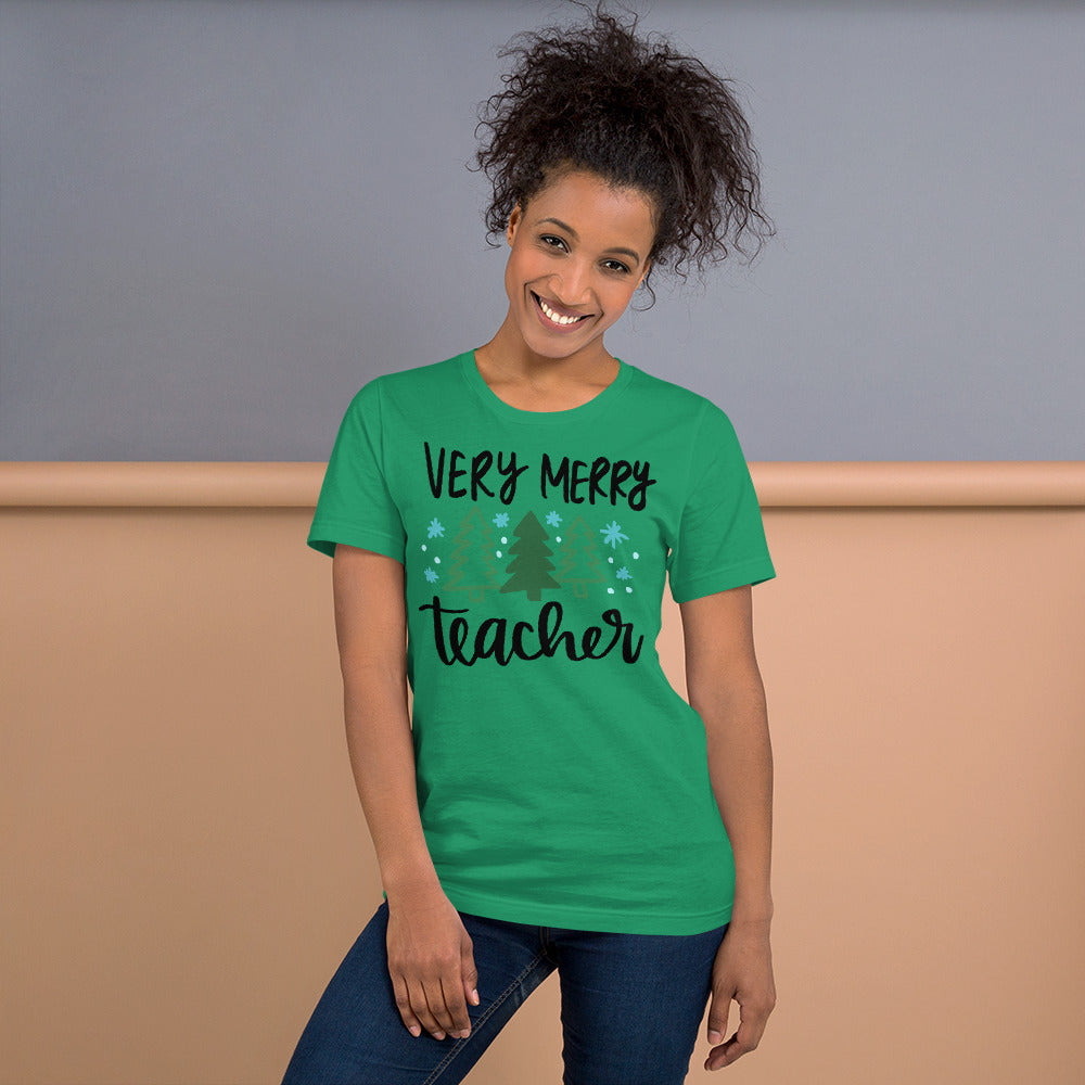 Very Merry Teacher t-shirt unisex