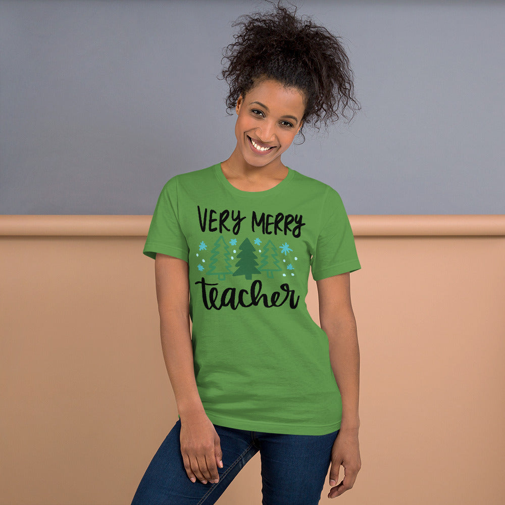 Very Merry Teacher t-shirt unisex