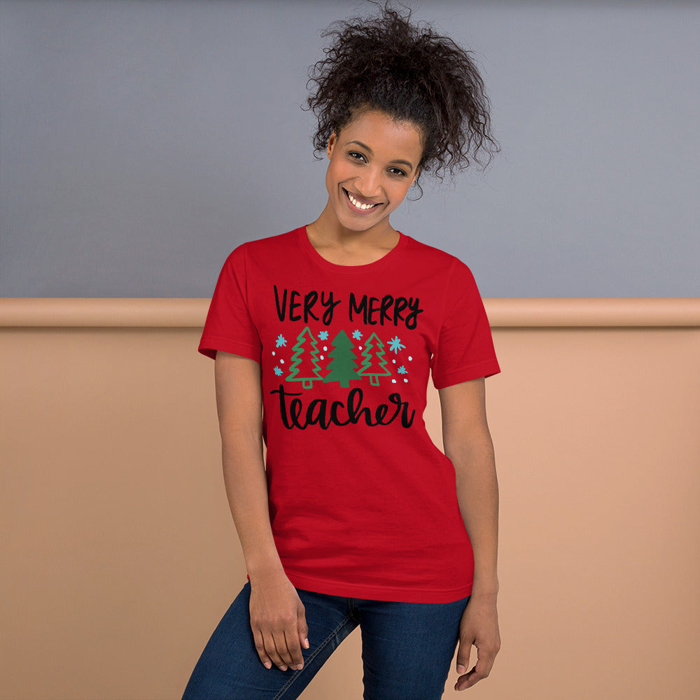 Very Merry Teacher t-shirt unisex