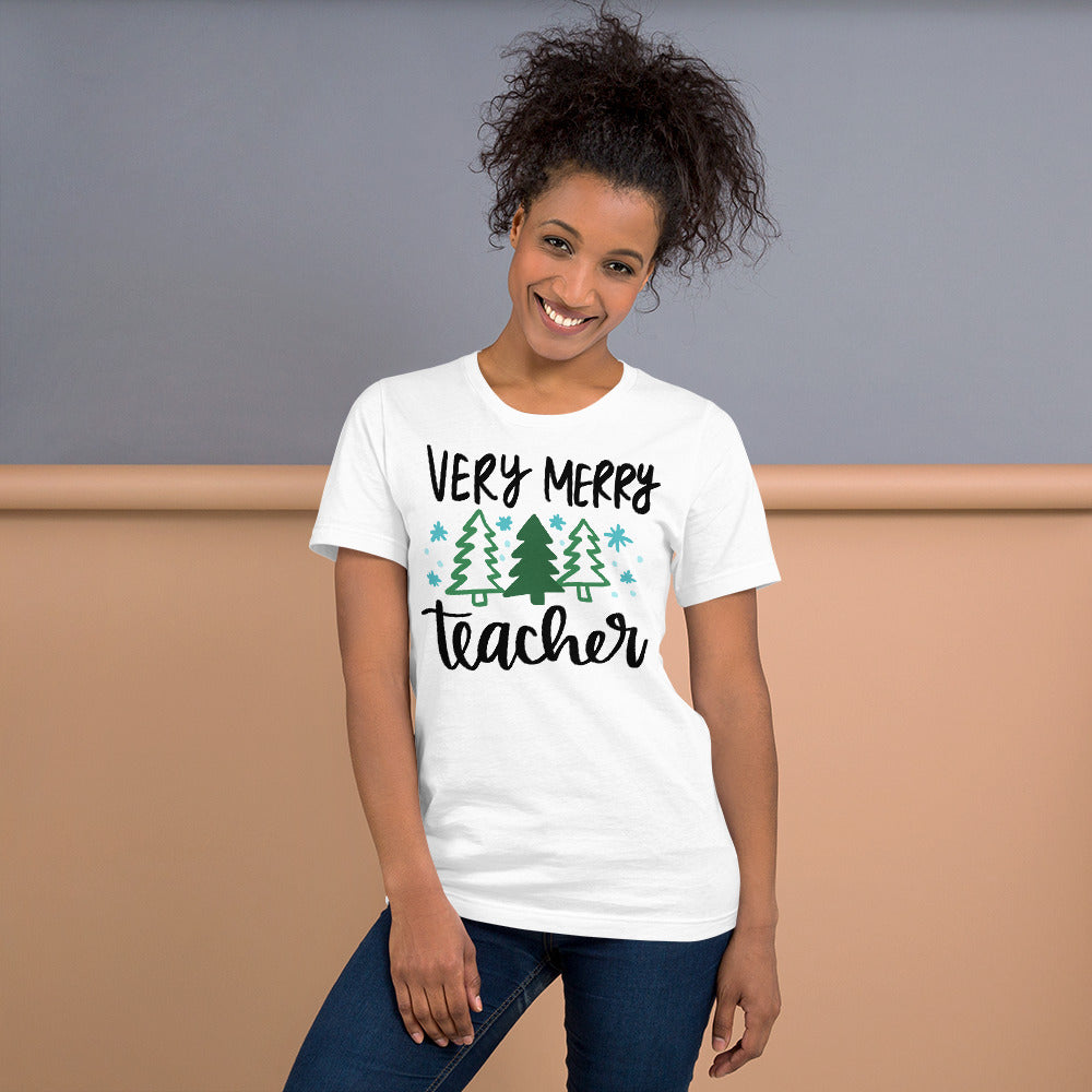 Very Merry Teacher t-shirt unisex